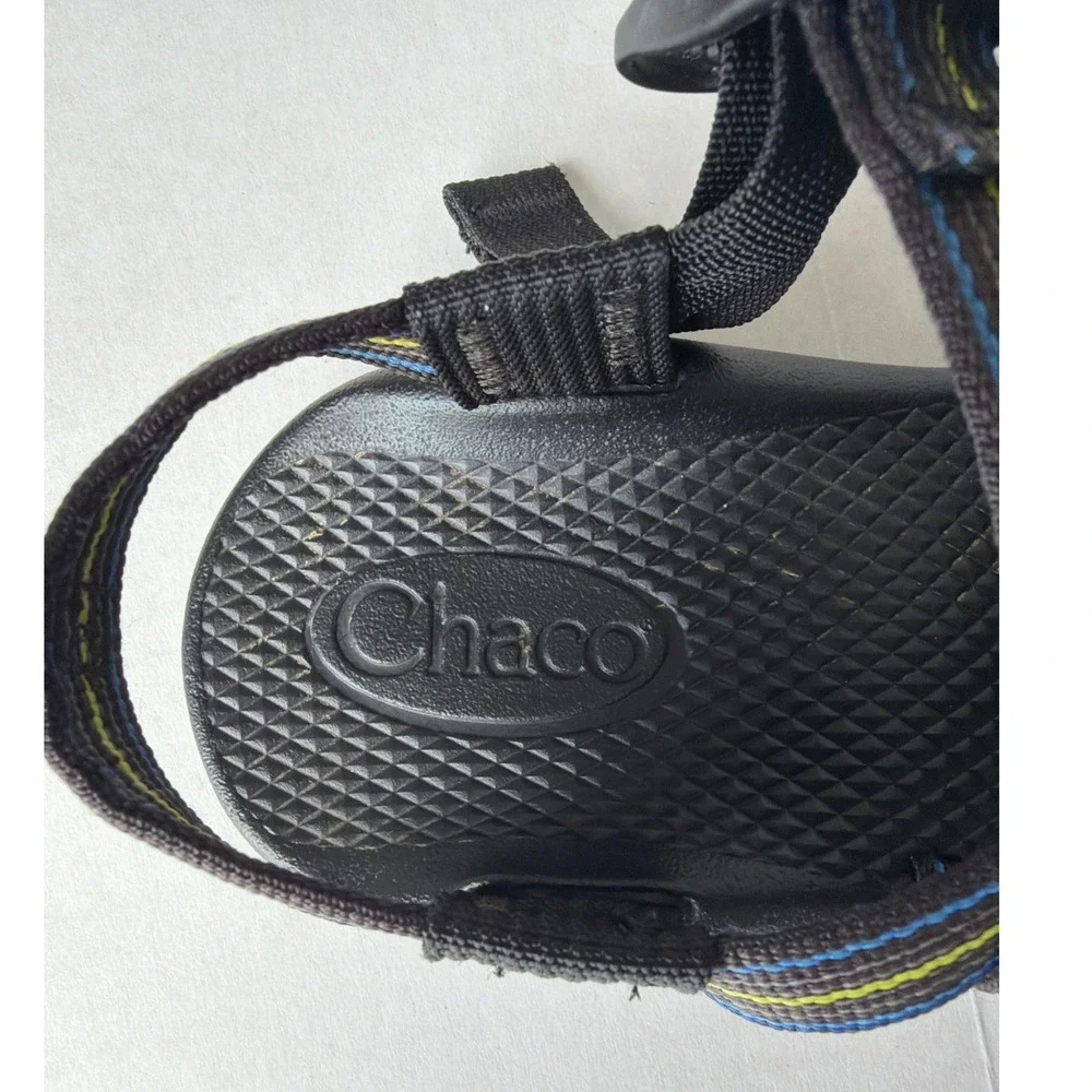 Chaco Kids Z1 Ecotread Athletic Sandals Blue Yellow Striped Size 3Y J190021Y